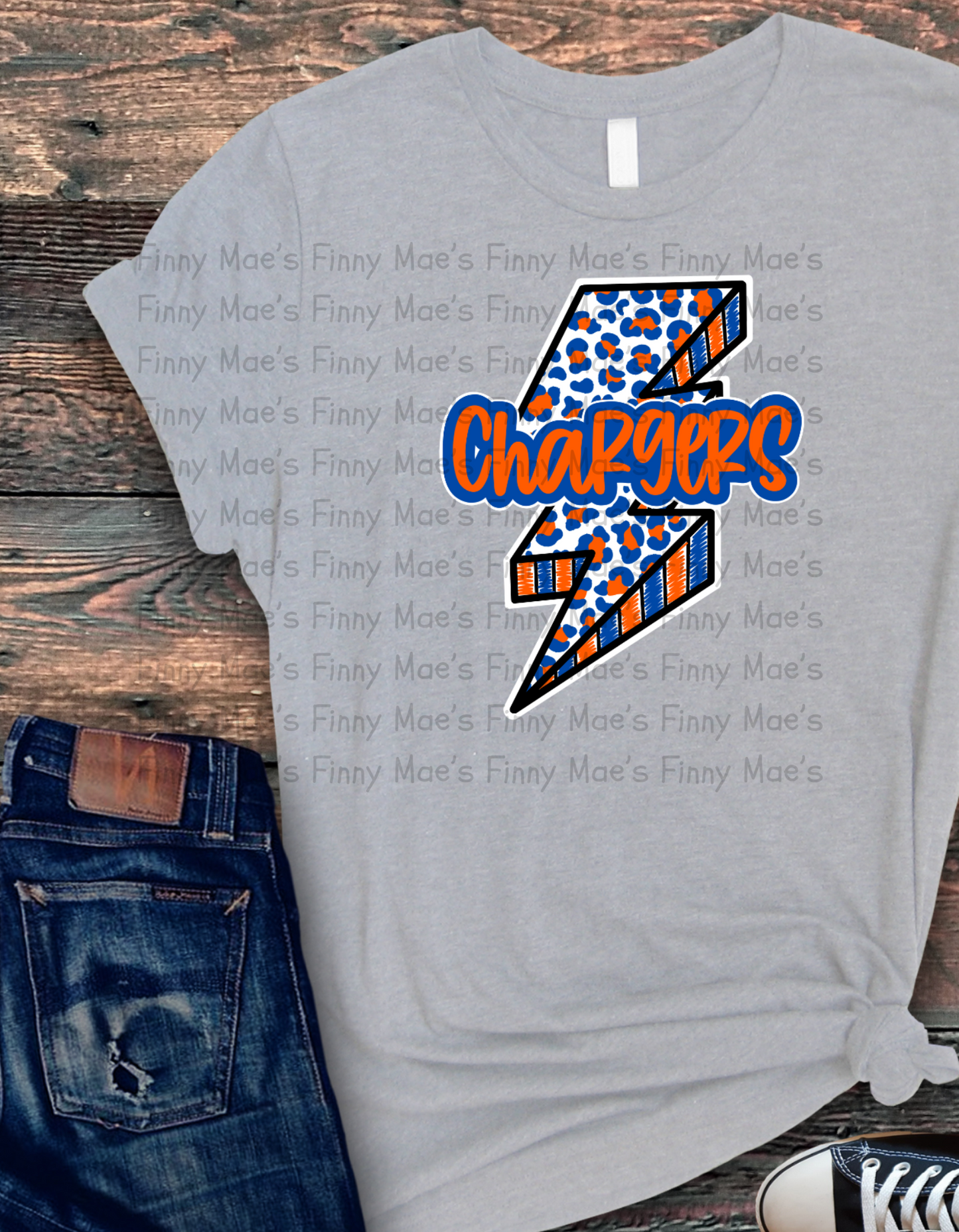 Edison Chargers Leopard Bolt | Youth Tee