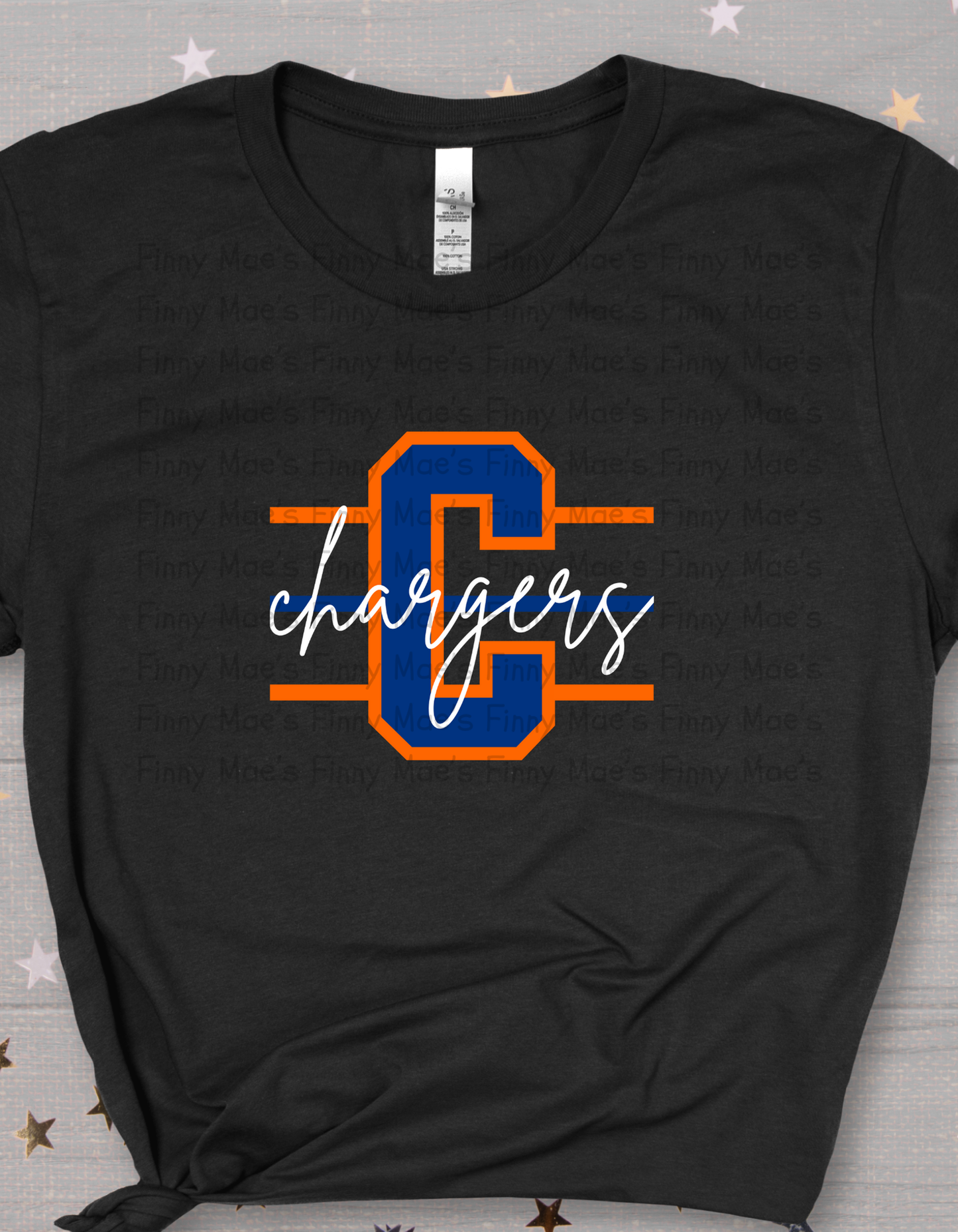 Edison Chargers Block "C" with Script Font | Adult Tee