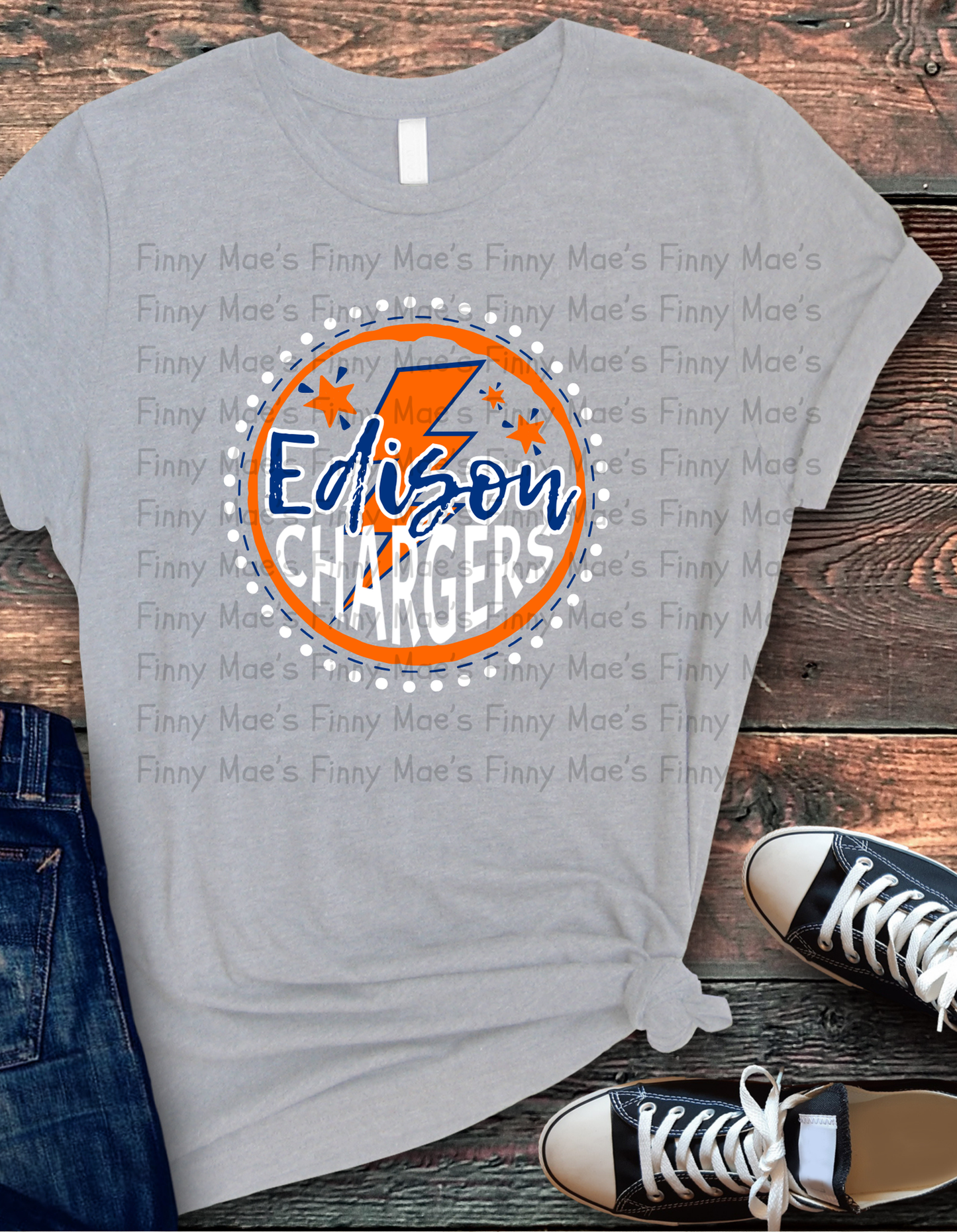 Edison Chargers Dot Round | Youth Tee