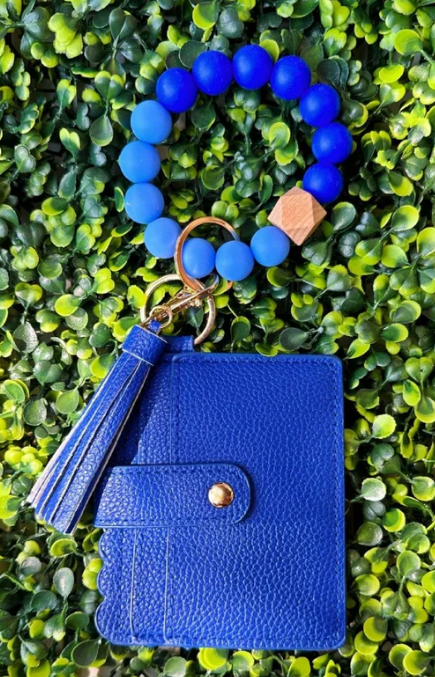 Silicone Wristlet ID Holder (Blue)
