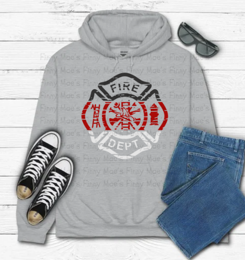 Fire Distressed Maltese | Adult Hooded Sweatshirt