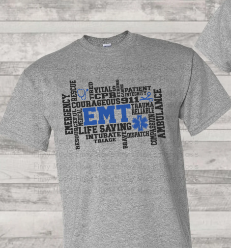 EMT Word Art | Adult Tee
