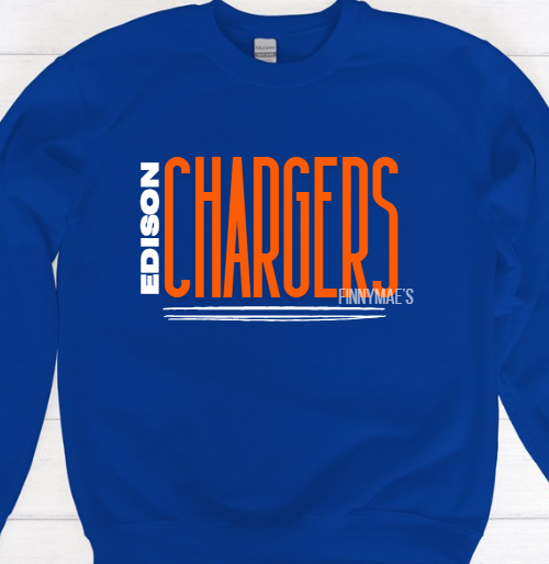 Edison Chargers Team Line | Adult Crew Sweatshirt