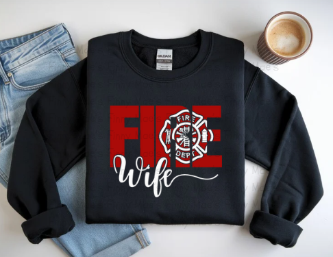Fire Wife Block | Adult Crewneck Sweatshirt